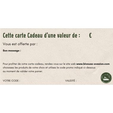 Carte Cadeau - Bivouac Evasion