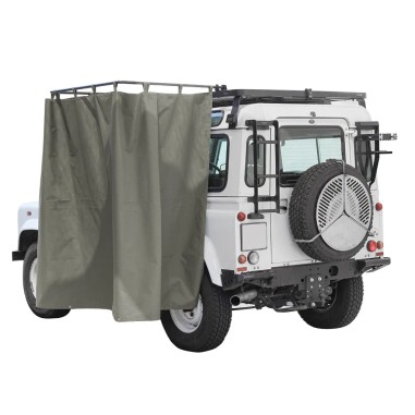 Cabine de douche montée sur la galerie