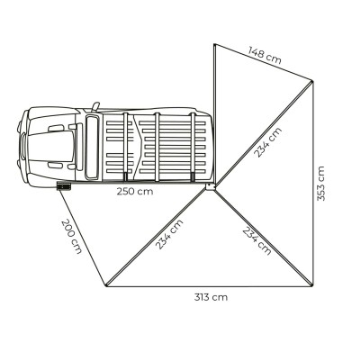 Auvent 270° Leaf 250 cm / Gauche - Vickywood