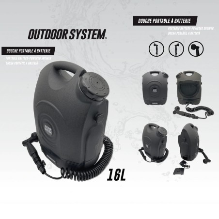 Douche Portable à Batterie 16 litres - Outdoor System