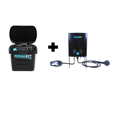 Douche Portable Autonome RinseKit Pro 13,3 L + Chauffe-eau Hyper Heater 2.0 - RinseKit