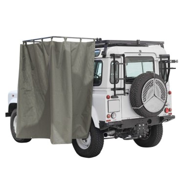 Cabine de douche montée sur la galerie